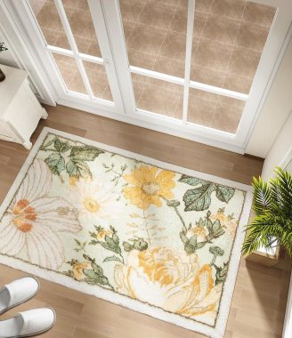 SOULFUL Soft 2x3 Area Rugs for Living Room, Large Floral Area Rug for Bedroom, Washable Plush and Thick Indoor Carpet, Non-Slip Backing, Easy to Clean - Perfect Home Décor Accent